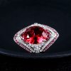 925 Sterling Silver Ring With Ruby Stones For Women Vintage Crystal Zircon Fashion Luxury Party Engagement Jewelry