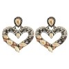 Juran Fashion Heart Shaped Crystal Drop Earrings for Women Colorful Stones Luxury Jewelry Baroque Gorgeous Earrings