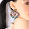 Juran Fashion Heart Shaped Crystal Drop Earrings for Women Colorful Stones Luxury Jewelry Baroque Gorgeous Earrings