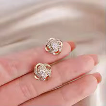 Light Luxury Zircon Stud Earrings Simple Cross Hollow Geometric Earrings Wedding Party Exquisite Ear Jewellery Women Gifts