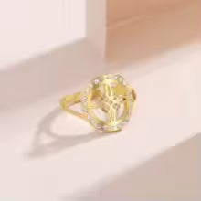 Skyrim Witchcraft Witch Knot Clear Zircon Round Ring Stainless Steel Gold Color Adjustable Finger Rings Vintage Amulet Jewelry