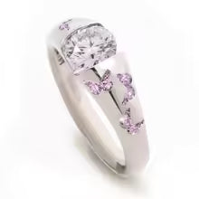 Creative Women Fashion Butterfly Ring Silver Color Inlaid White Stone Engagement Rings for Women Bridal Wedding Jewelry